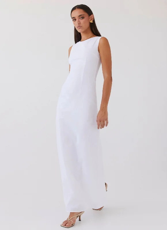 Weekend Price Drop Event Eloise High Neck Maxi Dress - White