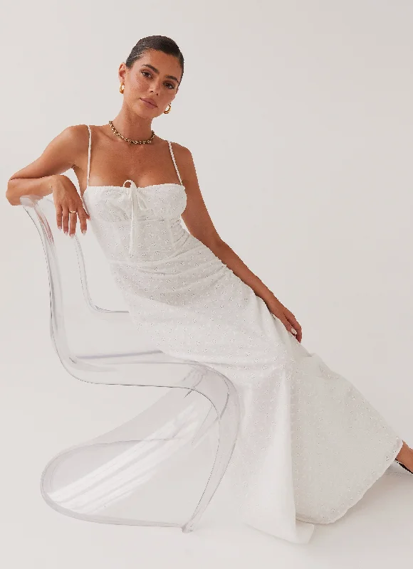 Weekend Limited-Time Offers Elsie Broderie Maxi Dress - White