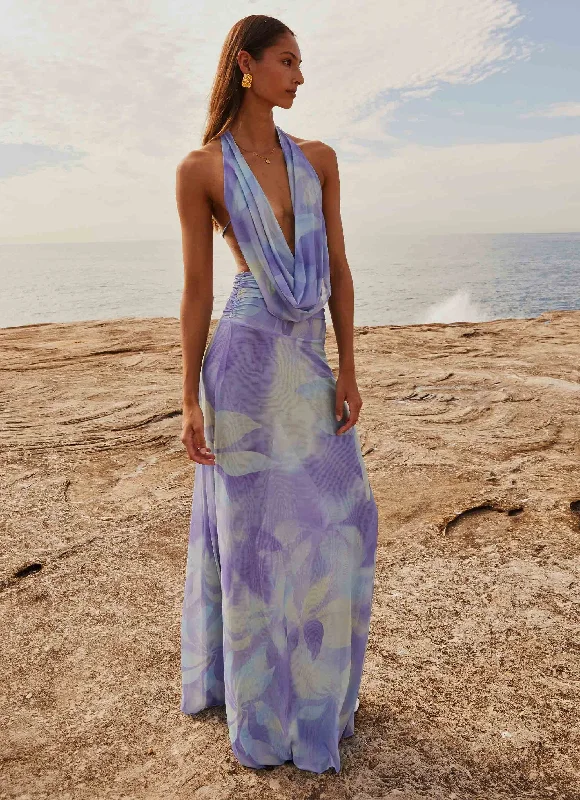 Weekend Exclusive Bargains Elysia Mesh Maxi Dress - Purple Rain
