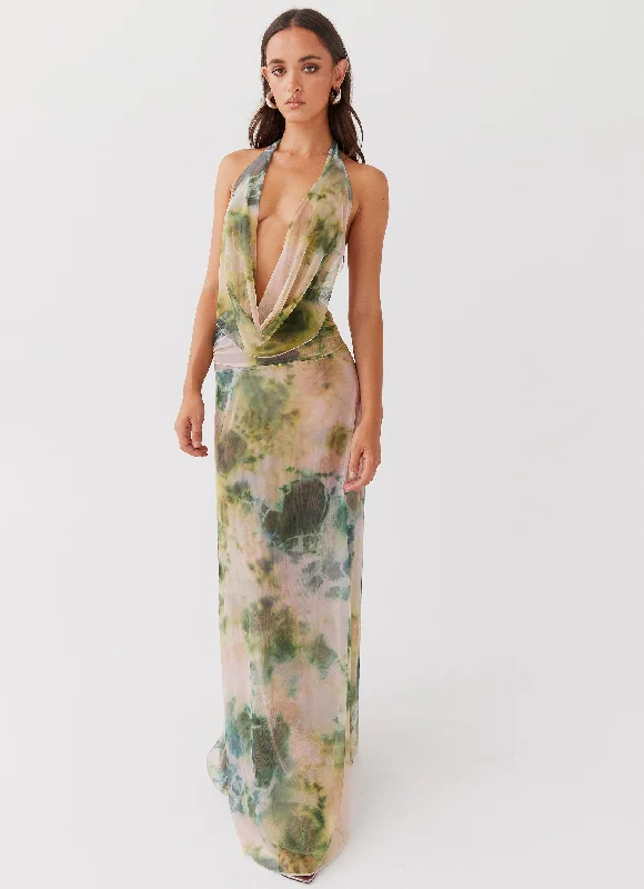 Big Savings Elysia Mesh Maxi Dress - Rainforest