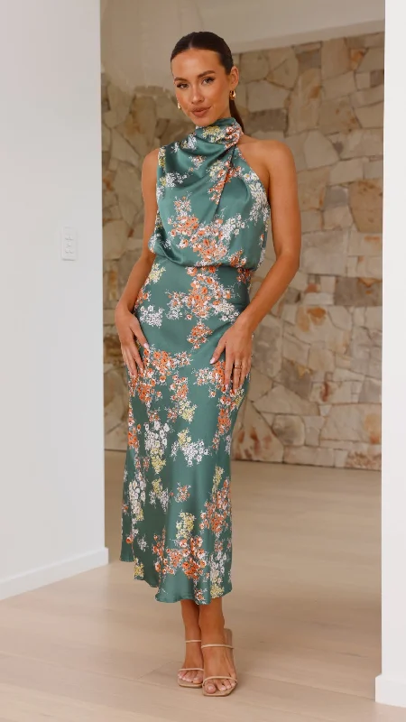 Weekend Hot Prices Esther Maxi Dress - Green Floral