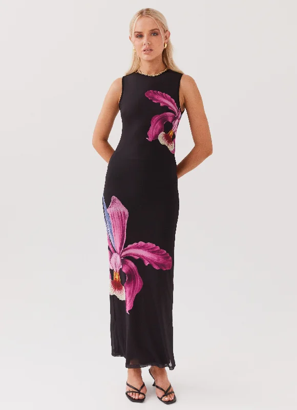 Instant Discount Main Moment Mesh Maxi Dress - Cosmo Floral