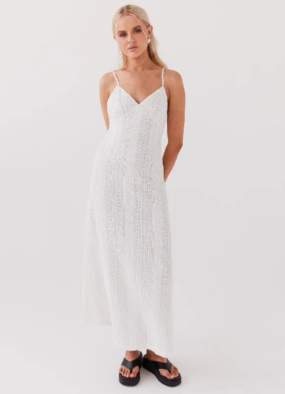 Weekend Massive Discounts Riveria Knit Maxi Dress - White