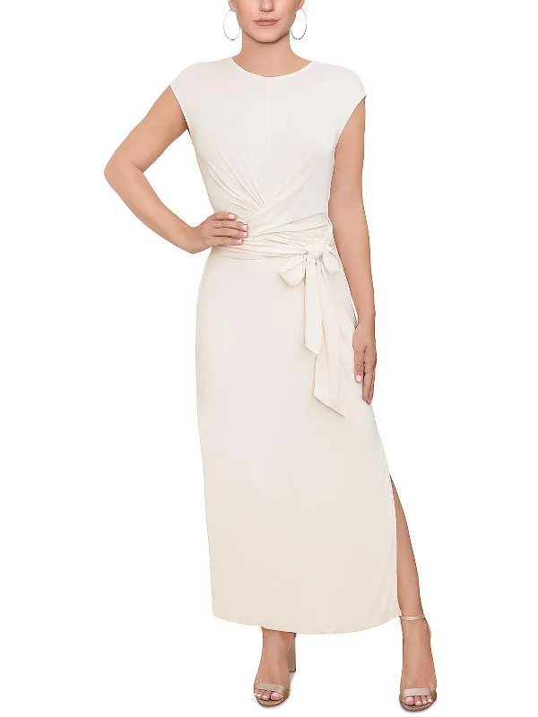 Weekend Shopping Madness Womens Tie Waist Long Maxi Dress