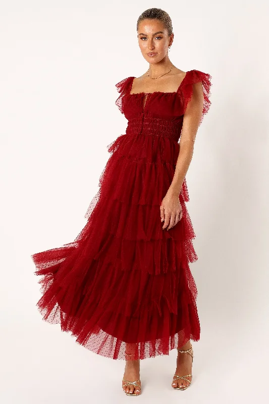 Weekend Low Prices Belle Maxi Dress - Burgundy