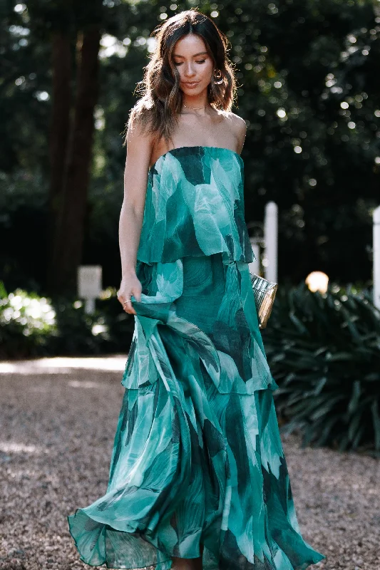 Weekend Buy One Get One Bloom Strapless Maxi Dress - Green Floral