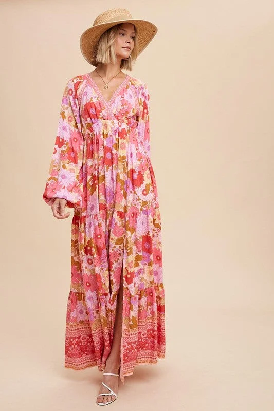 Weekend Deal Fest Border Print Maxi Dress