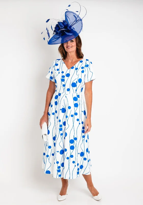 Super Savings Cassandra Agatha Dual Print A-line Maxi Dress, Blue & White