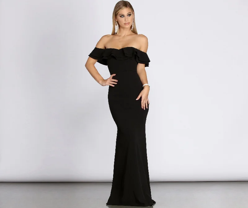 Weekend Discount Rush Lindsay Double Stylish Ruffle Formal Dress