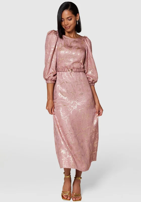 Weekend Bargain Deals Closet London Shimmery Jacquard A-line Maxi Dress, Pink Rose