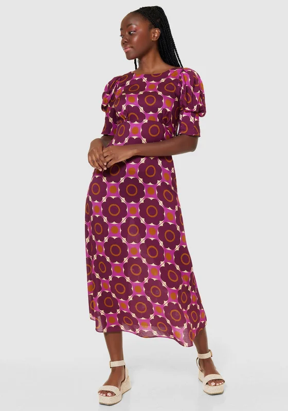 Today’s Flash Sale Closet London Flower Print V-Back Maxi Dress, Maroon