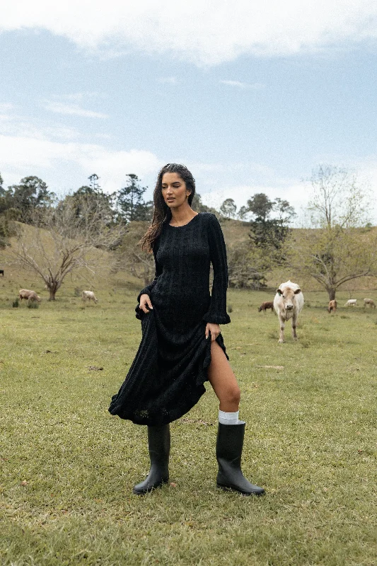Weekend Hot Prices Colter Long Sleeve Maxi Dress - Black