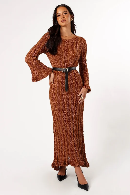 Weekend Price Slash Event Colter Long Sleeve Maxi Dress - Bronze