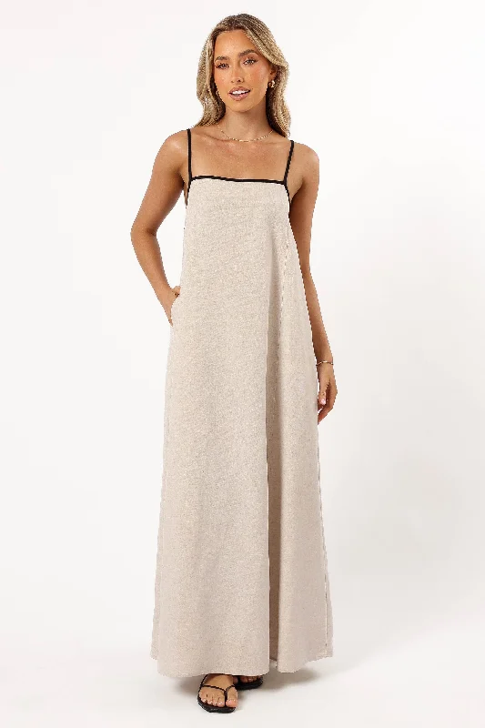 Weekend Price Drop Frenzy Elliana Maxi Dress - Beige
