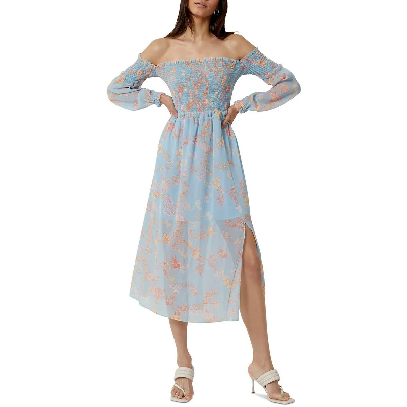 Big Discount Event French Connection Womens Off-The-Shoulder Floral Print Midi Dress