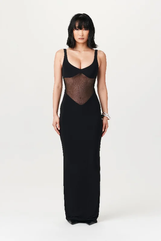 Shop & Save More Hourglass Mesh Contrast Dress