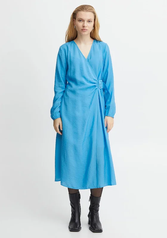Weekend Best Deals Ichi Belted Wrap Midi Dress, Blithe