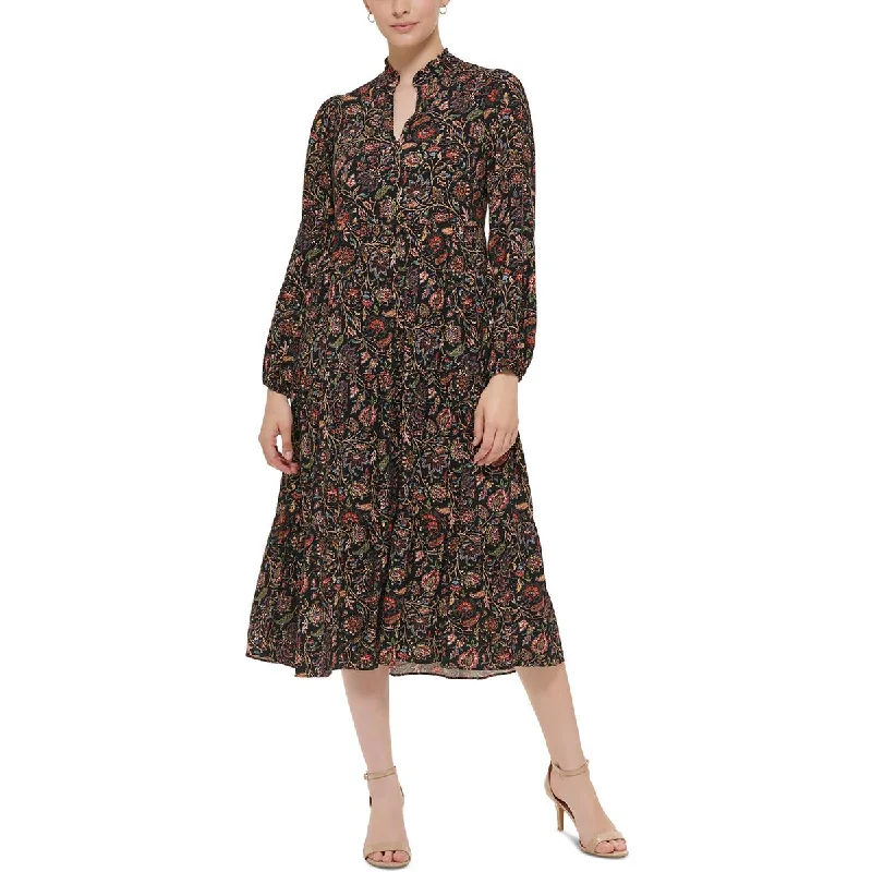 Weekend Super Sale Jessica Howard Womens Woven Floral Midi Dress