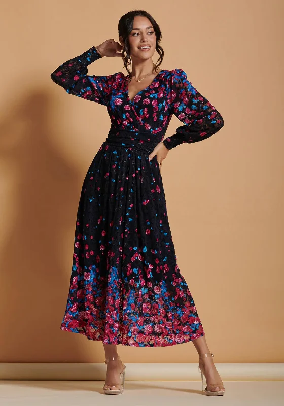 Weekend Hot Prices Jolie Moi Lilah Symmetrical Print Lace Maxi Dress, Pink