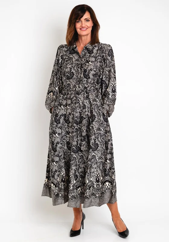 Hot Deals Malissa J Lace Print A-line Maxi Dress, Black