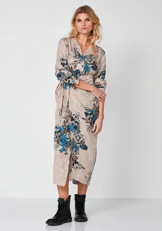 Price Slash Nu Denmark Riborg Patterned Maxi Dress, Electric Blue Multi