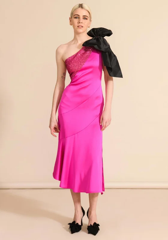 Instant Discount Sister By Caroline Kilkenny Kennedy Sequin Satin Maxi Dress, Pink