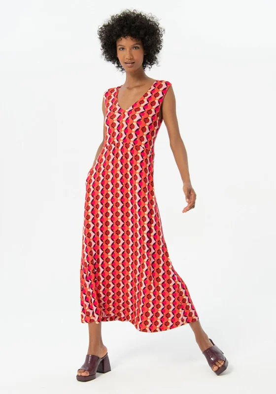 Weekend Super Sale Surkana Tie Back Print Maxi Dress, Fuchsia