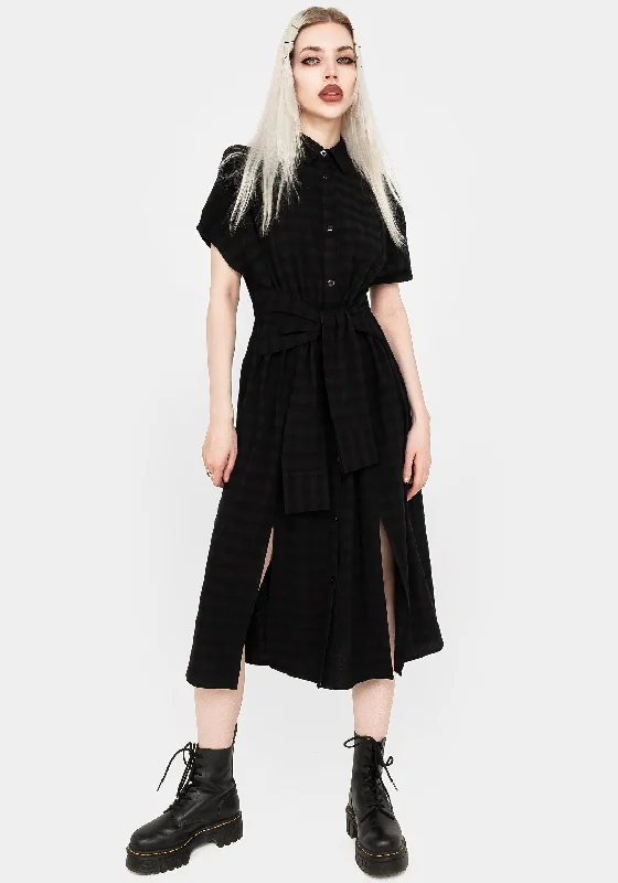 Weekend Only Sale Hattie Shirt Sleeve Tie Waist Shirt Dress