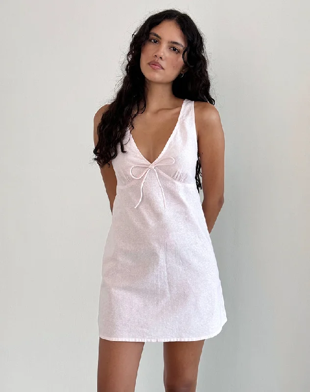 Massive Savings Event Asatari Tie Front Dress in Light Pink