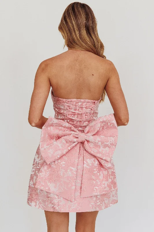 Weekend Flash Offers Melty Kisses Bow Mini Dress Pink