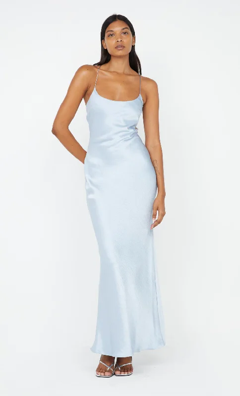 Weekend Shopping Fiesta ALLEGRA TIE MAXI DRESS - DUSTY BLUE