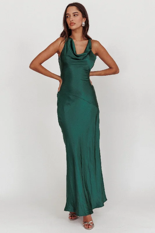 Weekend Exclusive Discounts Cassiopeia Open Back Maxi Dress Forest Green