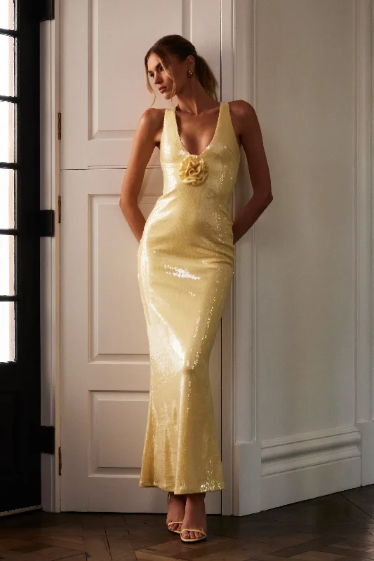 Limited-Time Flash Deal Eliza Rose Sequin Maxi Dress - Lemon