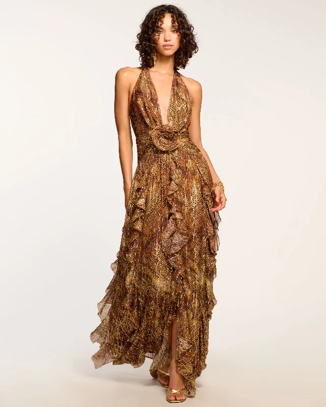 Hot Picks Emerance Plunging Halter Gown