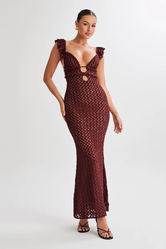 Limited-Time Deal Ezra Lace Maxi Dress - Plum