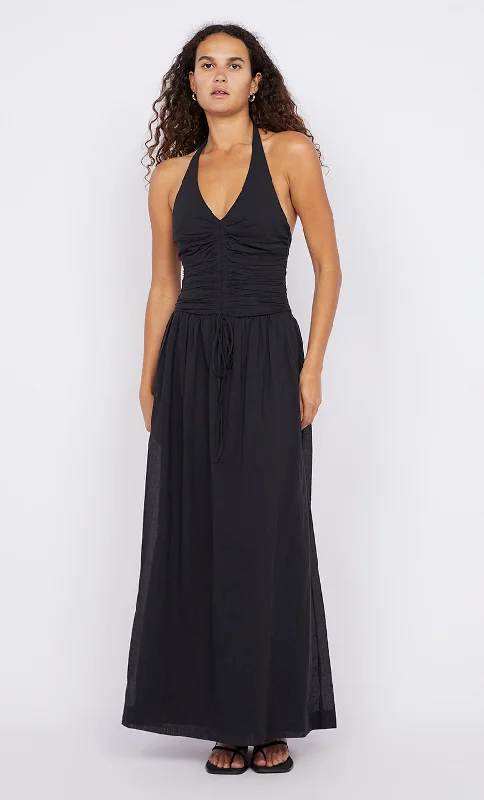 Hot Savings Alert FRANCA HALTER DRESS - BLACK