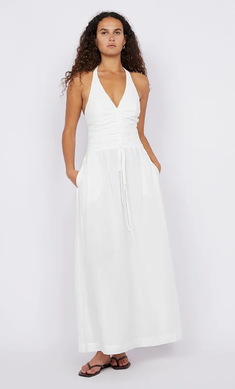 Grab It Now FRANCA HALTER DRESS - WHITE