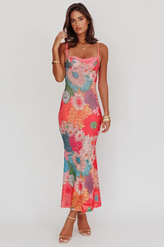 Weekend Buy One Get One Girl Power Lace Strap Maxi Dress Pink