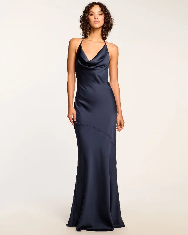 End-of-Season Sale Haleigh Cowl Neck Halter Gown