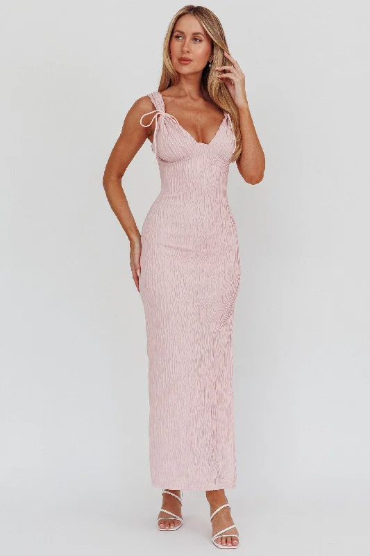 Best Price Guarantee In My Feels Textured Maxi Dress Blush