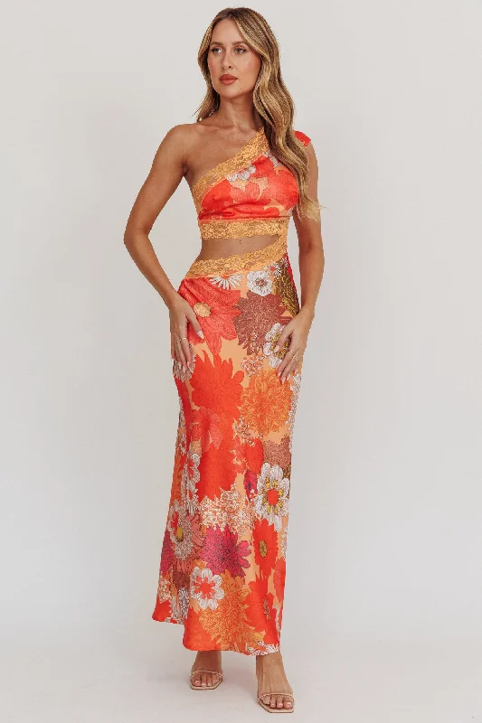 Weekend Offers You Love Mahli One-Shoulder Cut-Out Maxi Dress Floral