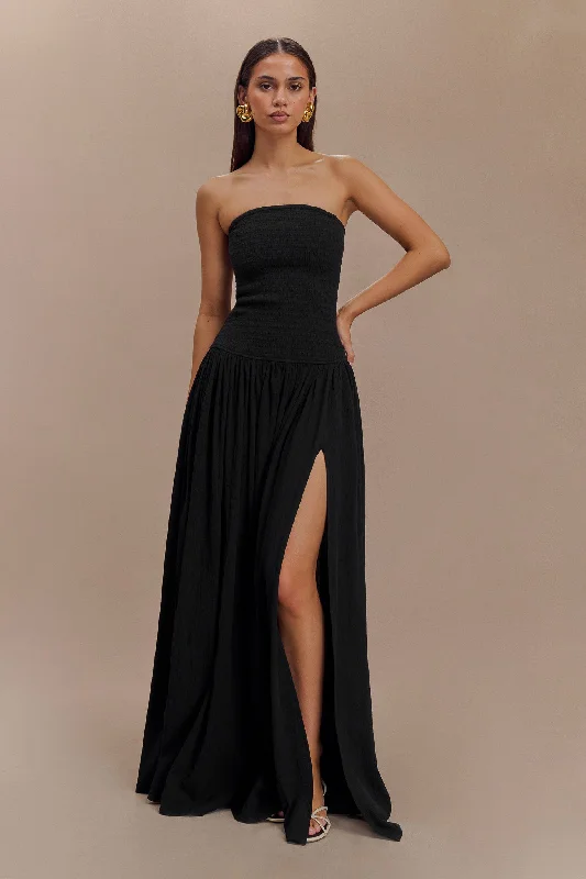Weekend Shop Now Maureen Cotton Shirring Maxi Dress - Black