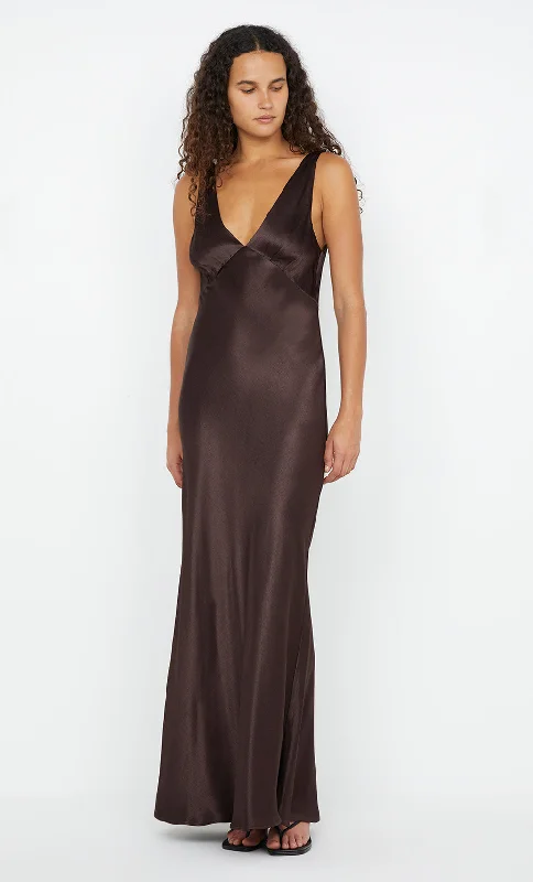 Weekend Deals Galore MOON DANCE VERONA DRESS - DARK CHOCOLATE