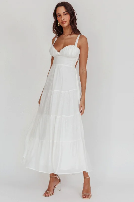 Weekend Hot Picks Neptune Cut Out Back A-Line Maxi Dress White