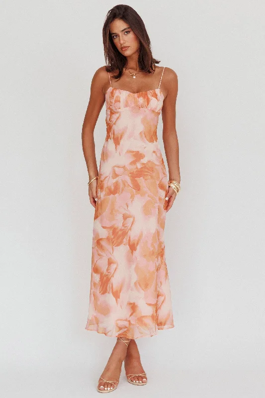 Weekend Low Prices Nerida Low Back Twist Maxi Dress Orange