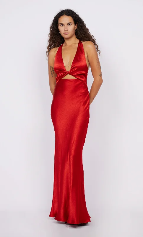 Unseen Savings SABIA TWIST DRESS - ROUGE