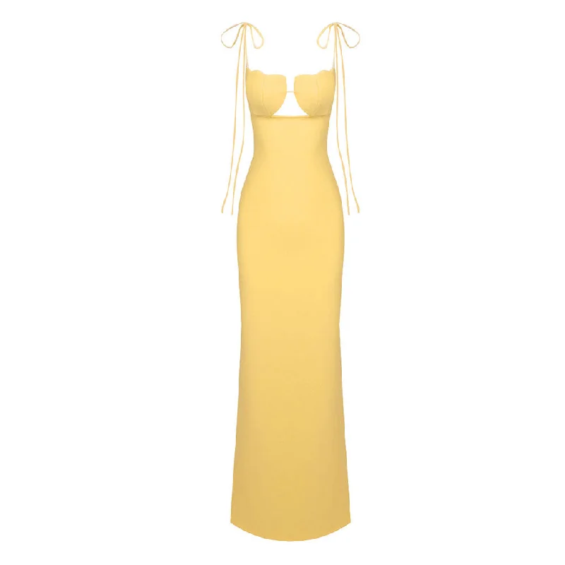 Weekend Markdown Madness Sexy Shell Bra Notch Neck Tie Strap Sleeveless Bandage Fishtail Maxi Evening Dress Weekend Markdown Madness Sexy Shell Bra Notch Neck Tie Strap Sleeveless Bandage Fishtail Maxi Evening Dress