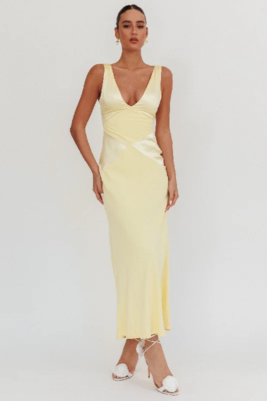 Weekend Big Sale Soul Fire V-Neck Maxi Dress Butter