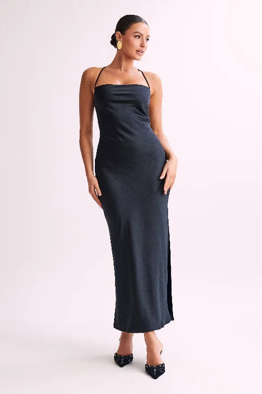 Today's Offer Sydney Straight Neck Slip Maxi Dress - Black