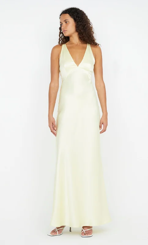 Big Sale Event THE DREAMER V NECK DRESS - ICE YELLOW